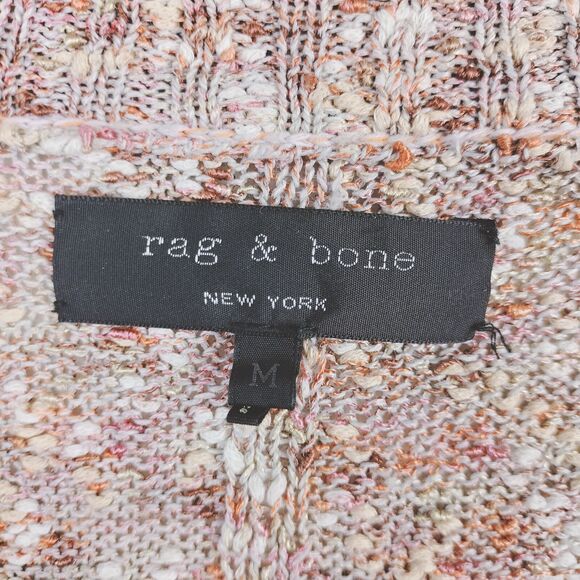 Rag & Bone Cardigan Sweater Women Size Medium Beige Button Up Chunky Loose Knit - Picture 6 of 16